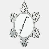 Bass Clarinet Schneeflocken Zinn-Ornament (Rechts)