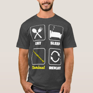 Bass Clarinettist Klarinette Player Eat Slee T-Shirt
