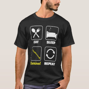Bass Clarinettist Klarinette Player Eat Slee T-Shirt