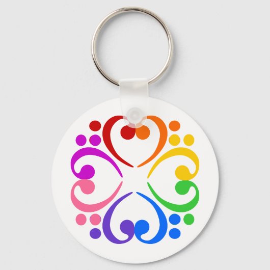 Bass Clef Blume Schlüsselanhänger (Vorderseite)