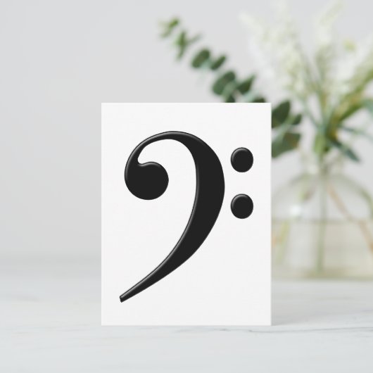 Bass Clef - F Clef Music Symbol Postkarte (Stehend Vorderseite)