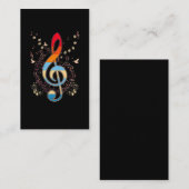 Bass Clef farbenfrohe Musikernotes Bird Lover Visitenkarte (Vorne/Hinten)