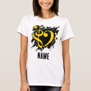 Bass Clef Gelb, individuell anpassbar T-Shirt