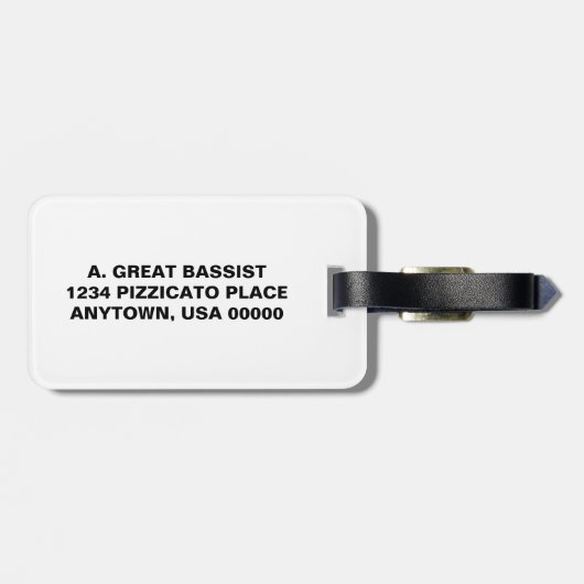 Bass Clef Gepäckanhänger (Rückseite horizontal)