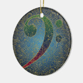 Bass Clef Gold Filigree - Farbenfrohe Musik Keramik Ornament (Links)