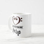 Bass Clef Heart I Liebe spielen meine Harfe Kaffeetasse (Vorderseite Links)
