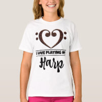 Bass Clef Heart Liebe Harfe spielen