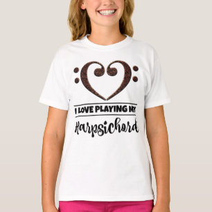 Bass Clef Heart Liebe spielen Cembalord T-Shirt