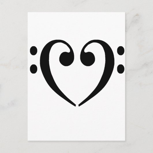 Bass Clef Heart Postkarte (Vorderseite)