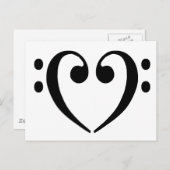Bass Clef Heart Postkarte (Vorne/Hinten)