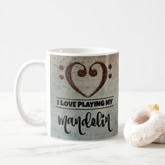 Bass Clef Heart Vintag Sheet Music Mandolin Kaffeetasse
