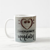 Bass Clef Heart Vintag Sheet Music Mandolin Kaffeetasse (Links)