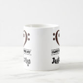 Bass Clef Herz I Liebe Autoharp spielen Kaffeetasse (Mittel)