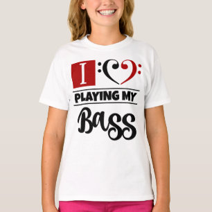 Bass Clef Herz I Liebe Bass spielen T-Shirt