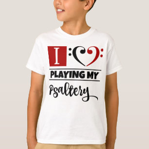 Bass Clef Herz I Liebe Psalterspielen T-Shirt