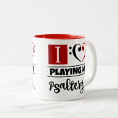 Bass Clef Herz I Liebe Psalterspielen Zweifarbige Tasse (VorderseiteRechts)