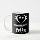 Bass Clef Herz I Liebe spielen mein Cello Kaffeetasse (Links)