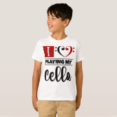 Bass Clef Herz I Liebe spielen mein Cello T-Shirt (Vorne ganz)