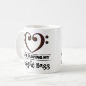Bass Clef Herz I Liebe spielen meine aufrechte Bas Kaffeetasse (Vorderseite Links)