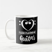 Bass Clef Herz I Liebe spielen meine Gitarre Kaffeetasse (Links)