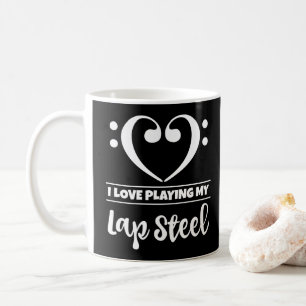 Bass Clef Herz I Liebe spielen meine Lap Steel Kaffeetasse