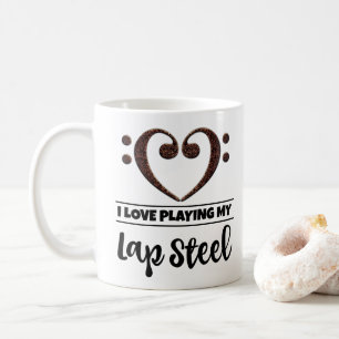 Bass Clef Herz I Liebe spielen meine Lap Steel Kaffeetasse