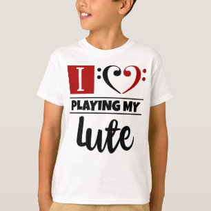 Bass Clef Herz I Liebe spielen meine Lute T-Shirt
