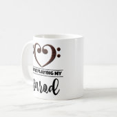 Bass Clef Herz I Liebe spielen meine Sarod Kaffeetasse (Vorderseite Links)