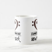 Bass Clef Herz I Liebe spielen meine Strumstick Kaffeetasse (Mittel)