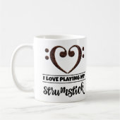 Bass Clef Herz I Liebe spielen meine Strumstick Kaffeetasse (Links)