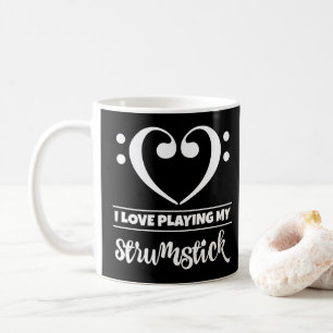 Bass Clef Herz I Liebe spielen meine Strumstick Kaffeetasse