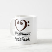 Bass Clef Herz I Liebe spielt mein Cembalo Kaffeetasse (Vorderseite Links)