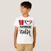 Bass Clef Herz I Liebe Violine spielen T-Shirt (Vorne ganz)
