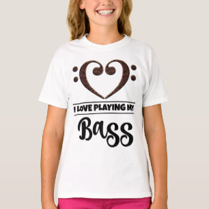 Bass Clef Herz Liebe Bass spielen T-Shirt