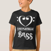 Bass Clef Herz Liebe Bass spielen T-Shirt (Vorderseite)