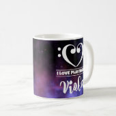 Bass Clef Herz Lila Nebel Liebe Viola Kaffeetasse (VorderseiteRechts)