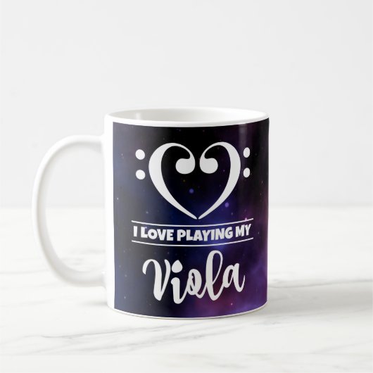 Bass Clef Herz Lila Nebel Liebe Viola Kaffeetasse (Links)