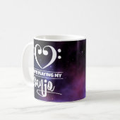 Bass Clef Herz Lila Nebula Liebe Banjo Kaffeetasse (Vorderseite Links)