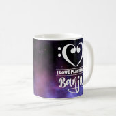 Bass Clef Herz Lila Nebula Liebe Banjo Kaffeetasse (VorderseiteRechts)
