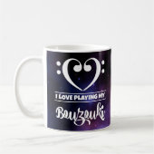 Bass Clef Herz Lila Nebula Liebe Bouzouki Kaffeetasse (Links)