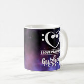 Bass Clef Herz Lila Nebula Liebe Guzheng Kaffeetasse (VorderseiteRechts)