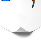 Bass Clef Lässig Style Orange und Blau Poster (Ecke)