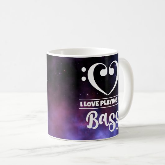 Bass Clef Lila Nebel Liebe Bass Kaffeetasse (VorderseiteRechts)
