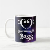 Bass Clef Lila Nebel Liebe Bass Kaffeetasse (Links)