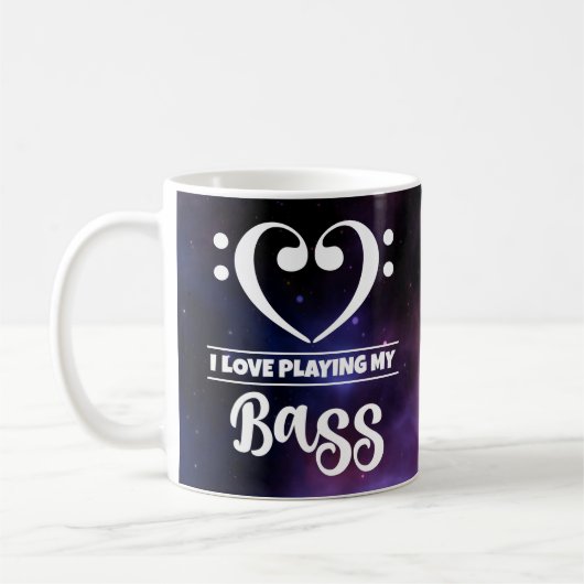 Bass Clef Lila Nebel Liebe Bass Kaffeetasse (Links)
