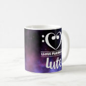 Bass Clef Lila Nebel Liebe Lute Kaffeetasse (VorderseiteRechts)