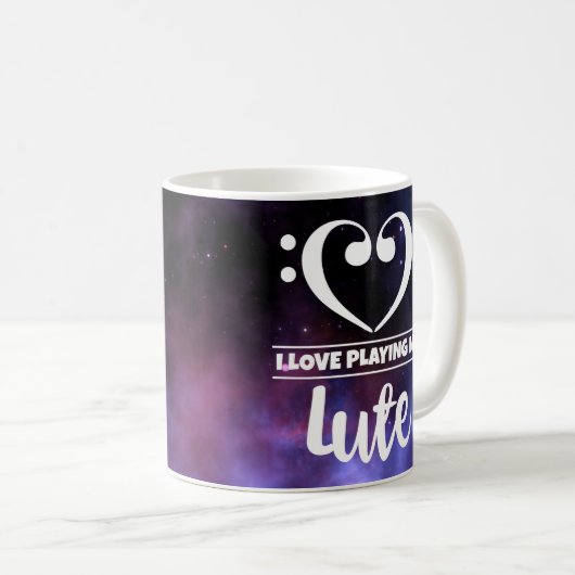 Bass Clef Lila Nebel Liebe Lute Kaffeetasse (VorderseiteRechts)