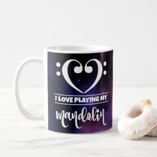 Bass Clef Lila Nebel Liebe Mandolin Kaffeetasse