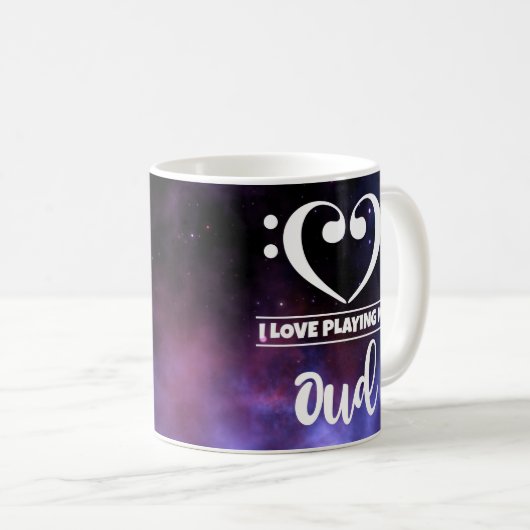 Bass Clef Lila Nebel Liebe Oud Kaffeetasse (VorderseiteRechts)