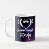 Bass Clef Lila Nebel Liebe Piano Kaffeetasse (Links)